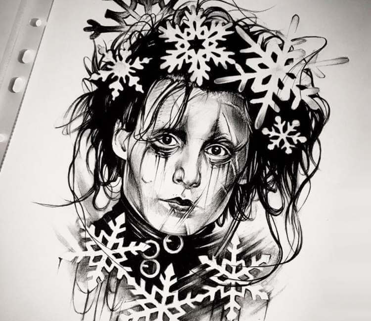 750x650 edward scissorhands drawing - Edward Scissorhands Drawing