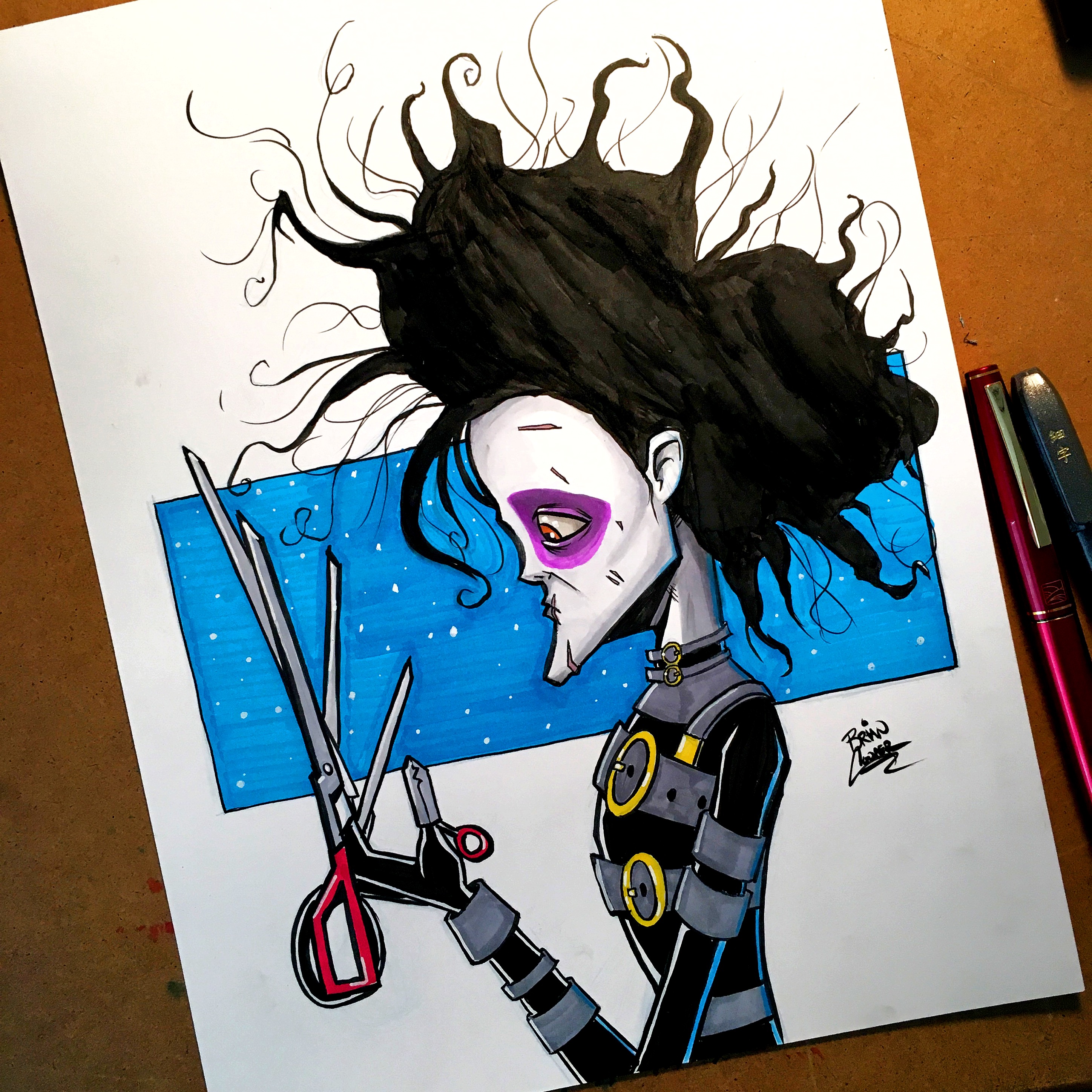 2896x2896 inktober drawing day edward scissorhands - Edward Scissorhands Drawing