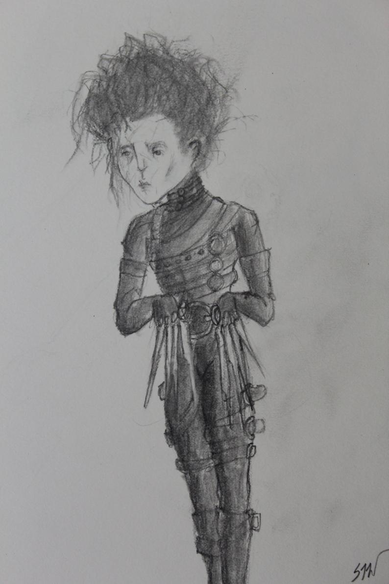 794x1191 original pencil drawing edward scissorhands original etsy - Edward Scissorhands Drawing