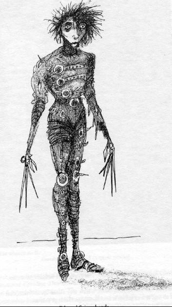 353x628 tim burton's drawing of edward scissorhands just some doodles - Edward Scissorhands Drawing