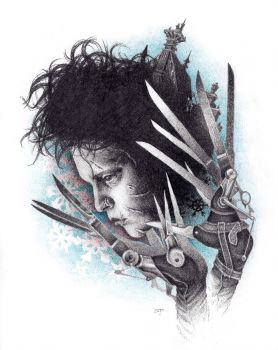 278x350 artfido buy art online edward scissorhands graphite and color - Edward Scissorhands Drawing