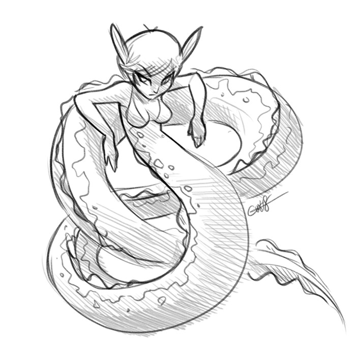 700x700 May - Eel Drawing