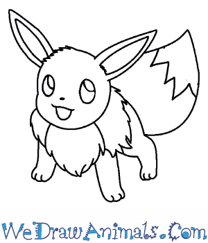 300x350 How To Draw Eevee Pokemon - Eevee Drawing
