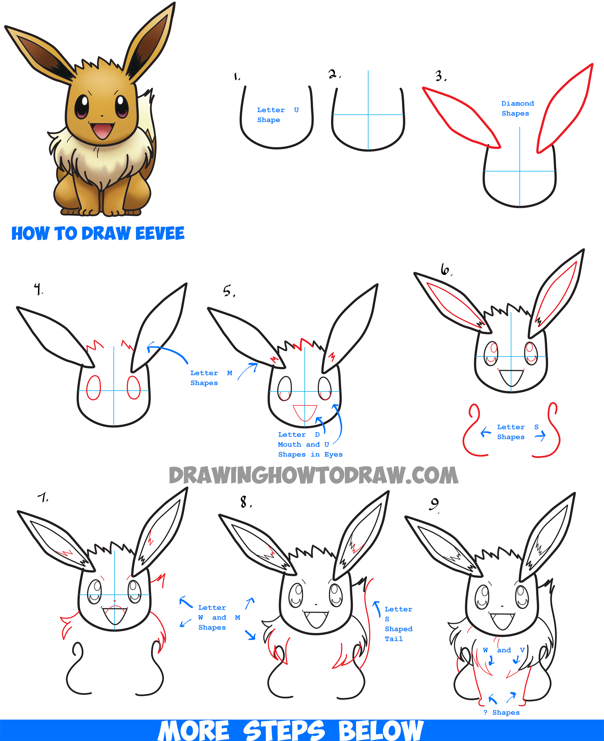 2000x2454 How To Draw Eevee From Pokemon With Easy Step - Eevee Drawing