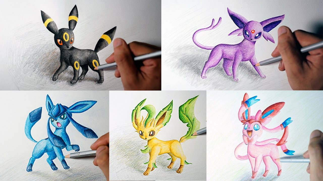1280x720 Eevee Evolution Drawing - Eevee Drawing