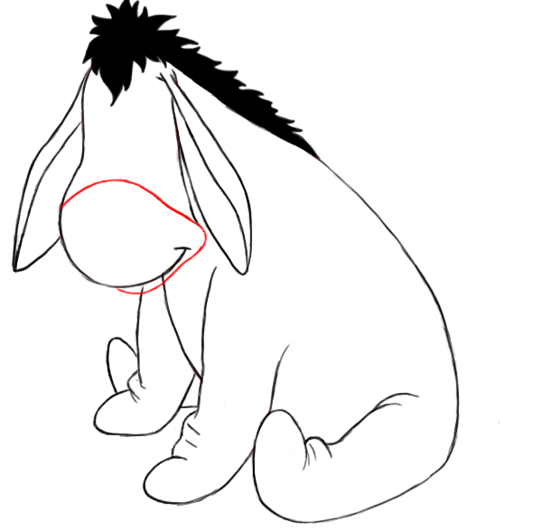 600x588 How To Draw Eeyore - Eeyore Drawing