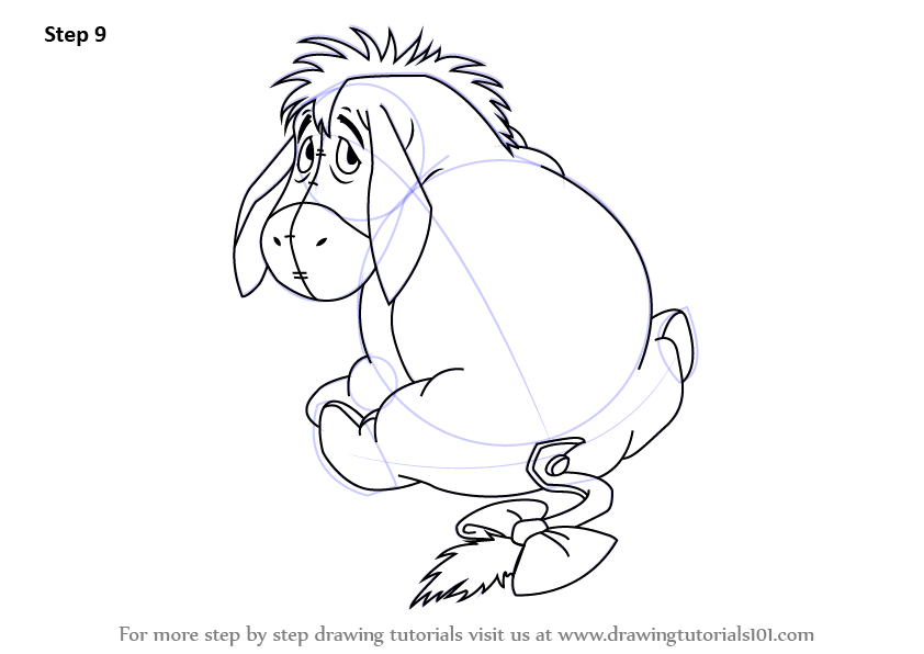 842x596 Learn How To Draw Eeyore From Winnie The Pooh - Eeyore Drawing