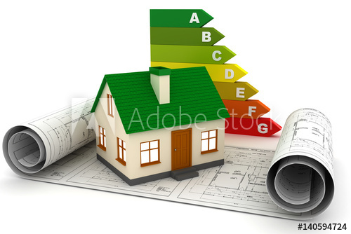 500x334 Drawing And Little House With Energy Efficiency - Efficiency Drawing