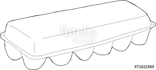 500x224 egg carton outline stock image and royalty free vector - Egg Carton Drawing