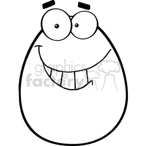 300x300 Clipart Of Smiling Egg Cartoon Character Clipart Royalty Free - Egg Cartoon Drawing