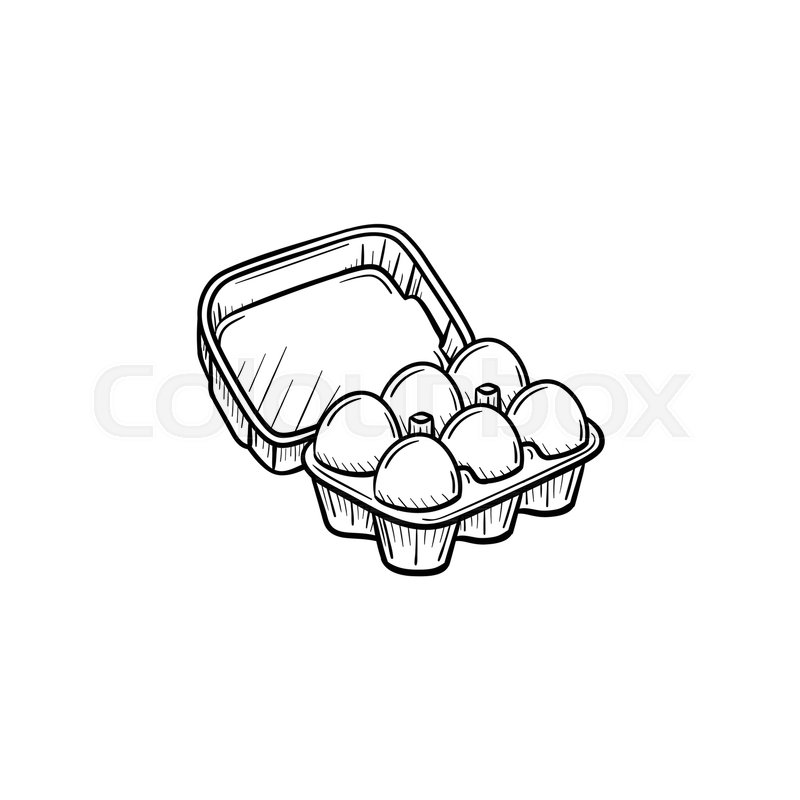 800x800 eggs in carton pack hand drawn vector stock vector colourbox - Egg Cartoon Drawing