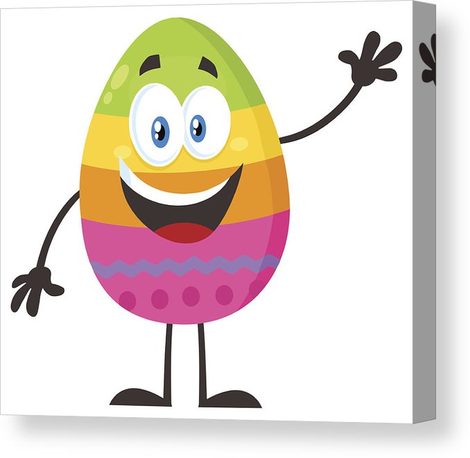 678x661 Happy Colored Easter Egg Cartoon Mascot Character Waving - Egg Cartoon Drawing