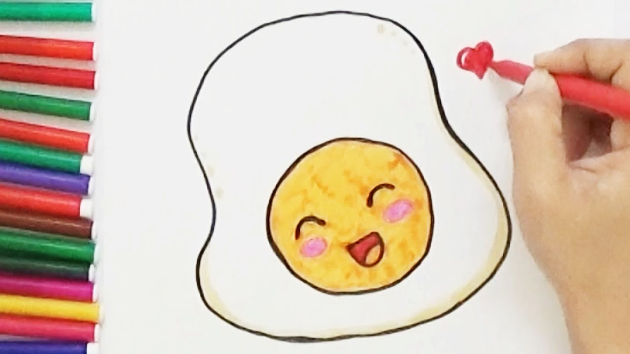 1280x720 how to draw a cartoon fried egg - Egg Cartoon Drawing