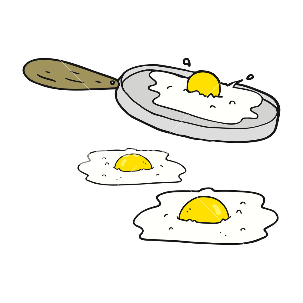 1000x1000 Freehand Drawn Cartoon Fried Eggs Royalty Free Stock Image - Egg Cartoon Drawing