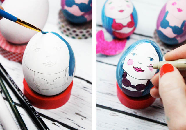 640x449 Alisaburke Mermaid Easter Eggs - Egg Drawing Faces