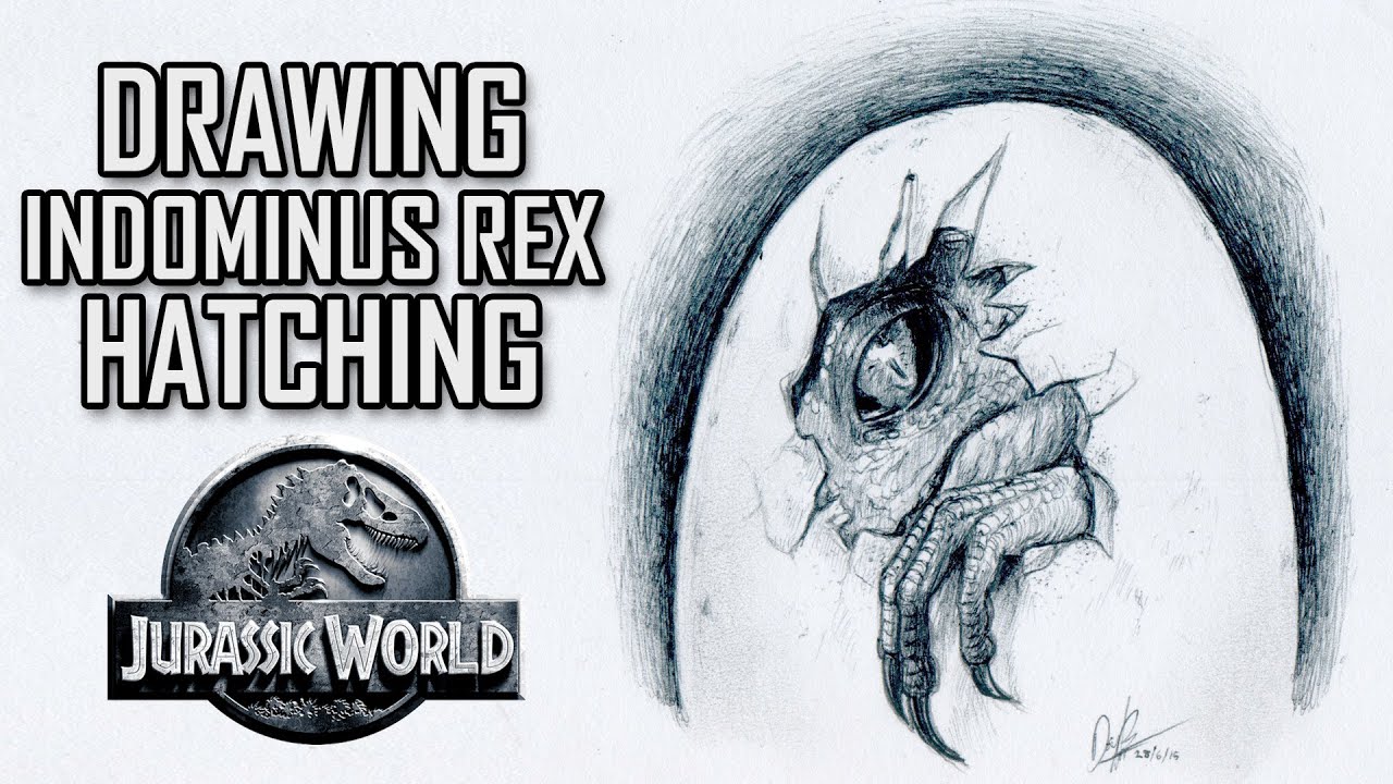 1280x720 jurassic world indominus rex baby hatching drawing - Egg Hatching Drawing