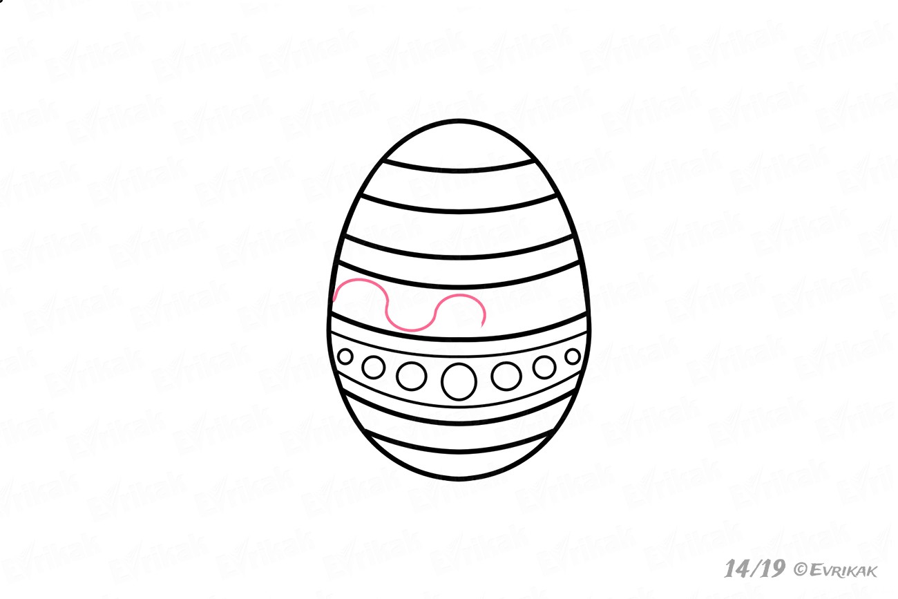 1300x867 How To Draw The Easter Egg On The Sheet Of Paper Using A Pencil - Egg Line Drawing