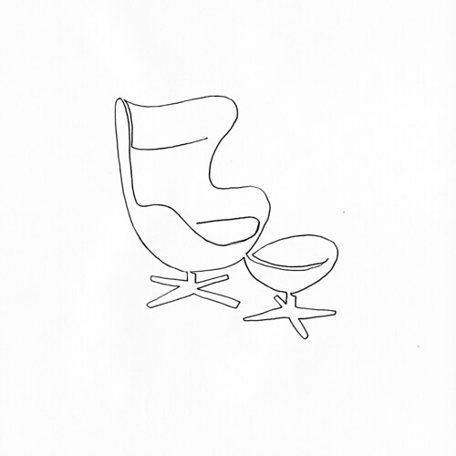 500x500 A Single Line Drawing Of Egg Chair - Egg Line Drawing