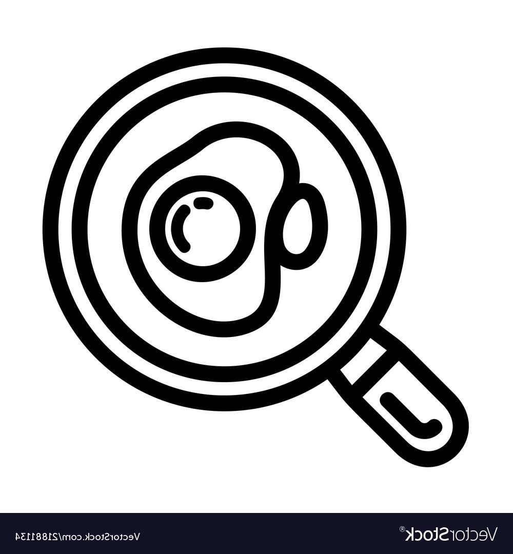 1000x1080 Best Hd Egg On Pan Icon Outline Style Vector Drawing - Egg Outline Drawing
