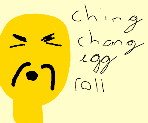 300x250 Chinese Man Saying Ching Chong Egg Roll Drawing - Egg Roll Drawing