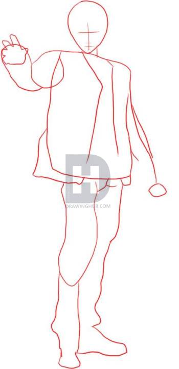 350x720 How To Draw Light Yagami, Step - Egg Shape Drawing