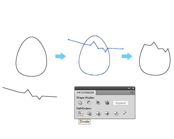 Bird's Nest And Cracked Egg In Adobe Illustrator Web Design - Egg Shap...