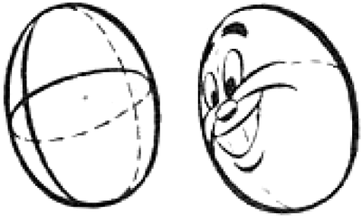 400x239 drawing cartoon heads from every angle and position tutorial - Egg Shape Drawing
