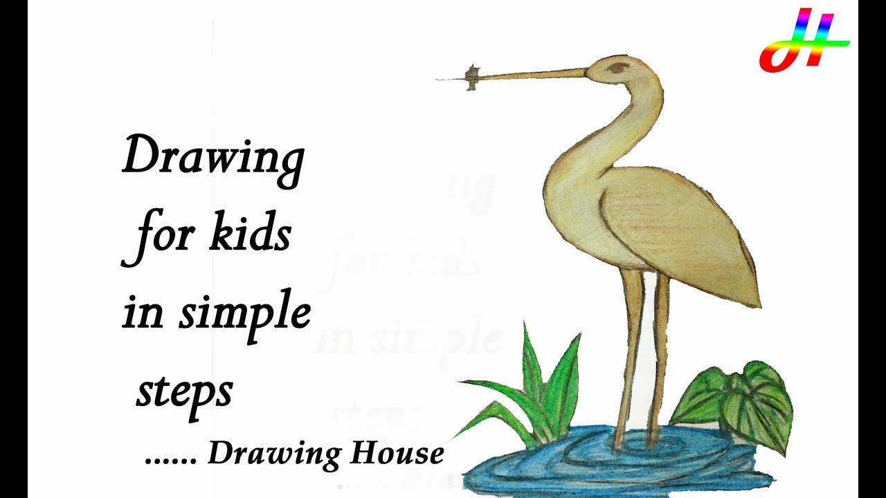1280x720 How To Draw An Egret Heron - Egret Drawing