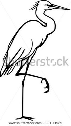 236x416 How To Draw An Egret - Egret Drawing