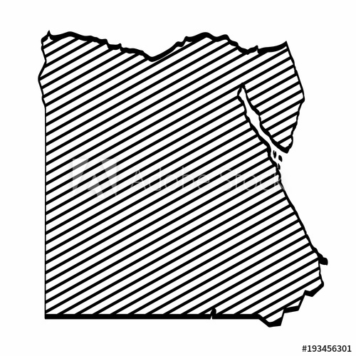 500x500 egypt map outline graphic freehand drawing on white background - Egypt Map Drawing
