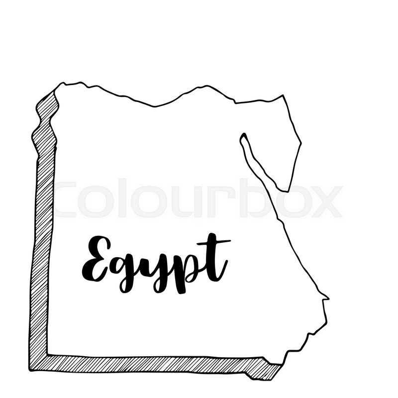 800x800 hand drawn of egypt map, vector stock vector colourbox - Egypt Map Drawing