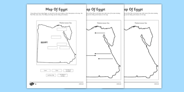 630x315 map of egypt labelling worksheet worksheet - Egypt Map Drawing
