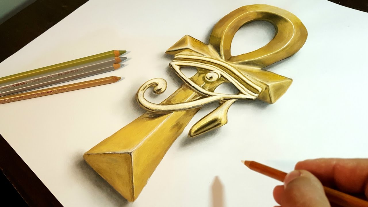 1280x720 drawing art, egyptian golden ankhhorus - Egyptian Ankh Drawing