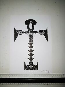 225x300 unframed size black egyptian ankh symbol tattoo style ink - Egyptian Ankh Drawing