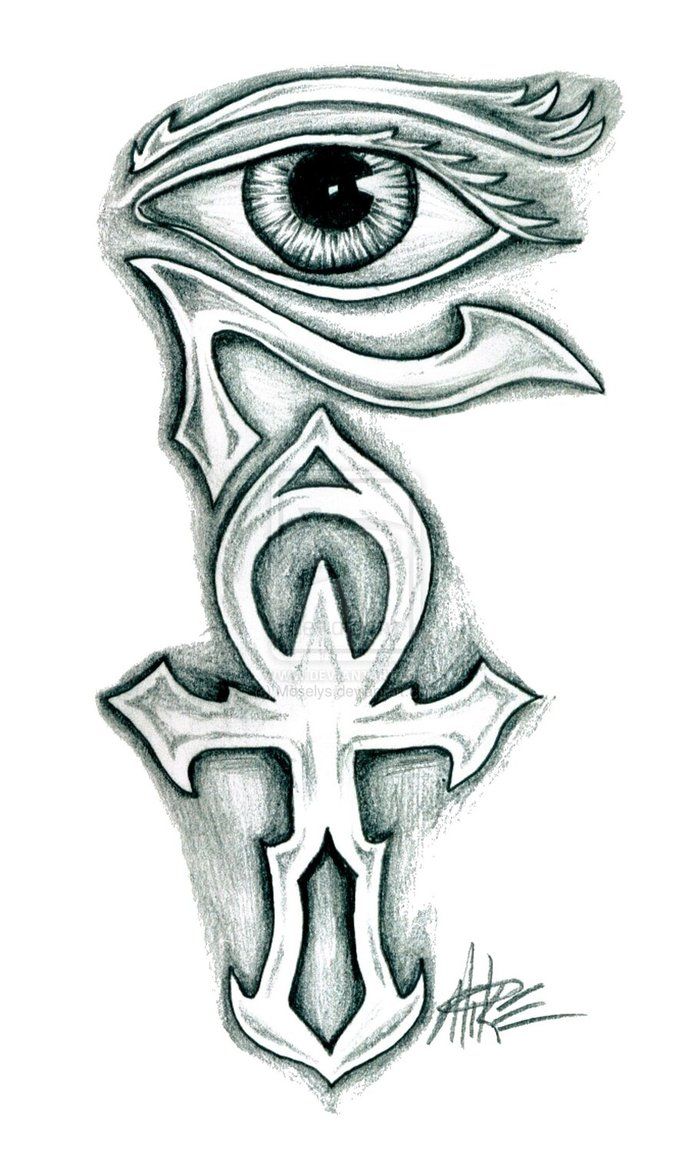692x1155 ankh and horus eye tattoo design tattoo ideas egyptian tattoo - Egyptian Ankh Drawing