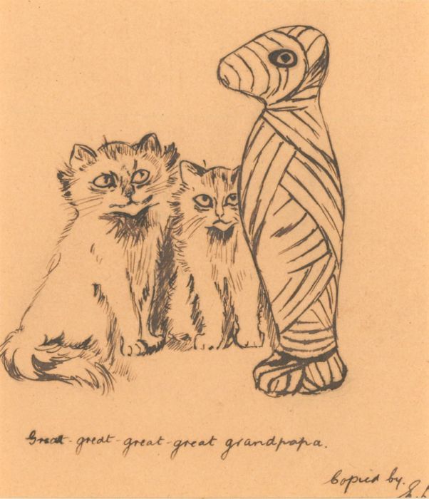 602x700 E D - Egyptian Cat Drawing