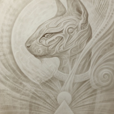 400x400 egyptian cat drawing a andrew gonzalez art shop online store - Egyptian Cat Drawing