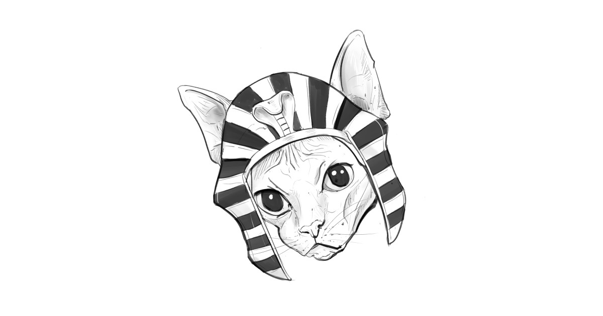 1200x630 egyptian sphynx cat drawing - Egyptian Cat Drawing