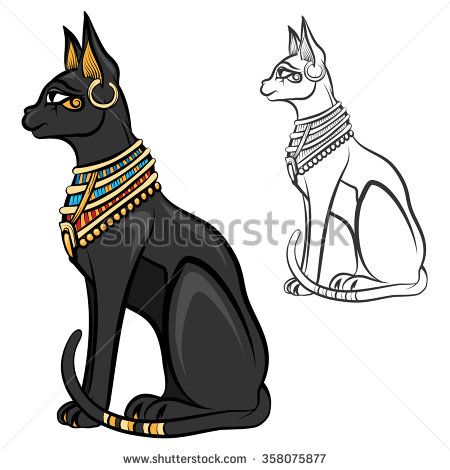 450x470 pictures of egyptian cat god drawing - Egyptian Cat Drawing
