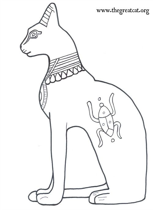 Download Egyptian Cat Drawing at PaintingValley.com | Explore collection of Egyptian Cat Drawing