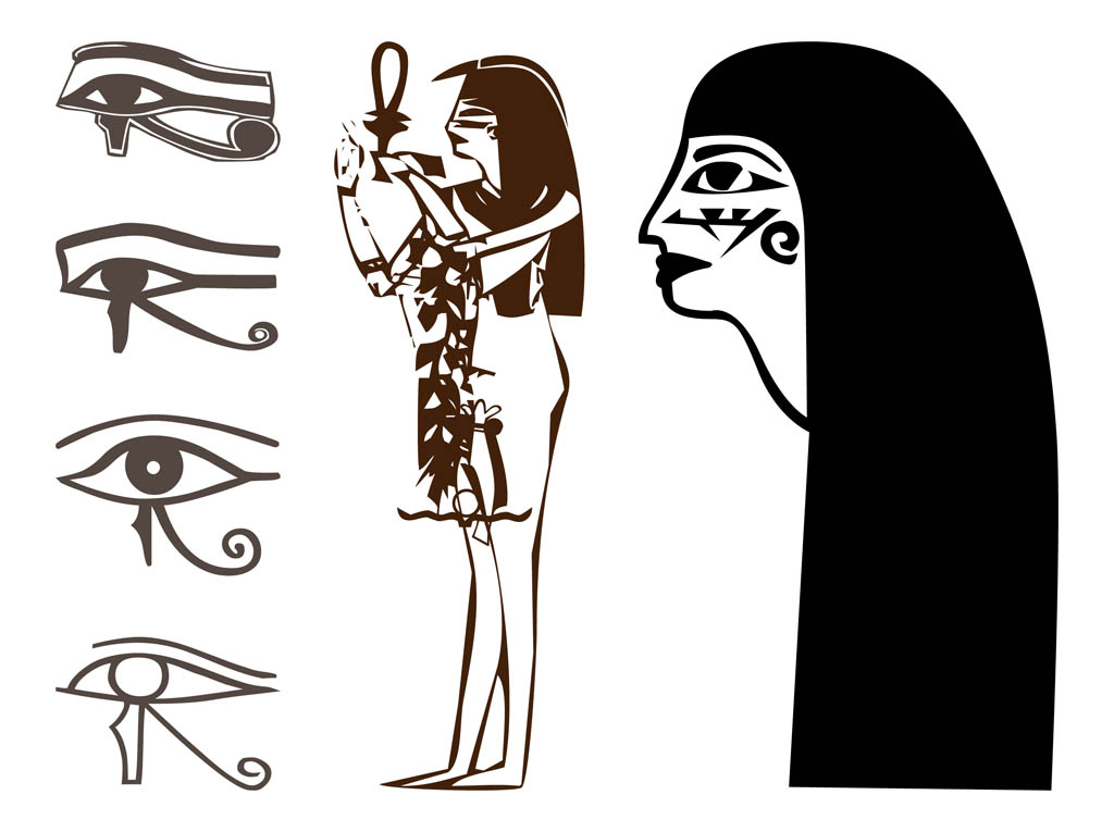 1024x765 egyptian drawings set vector art graphics - Egyptian Drawings