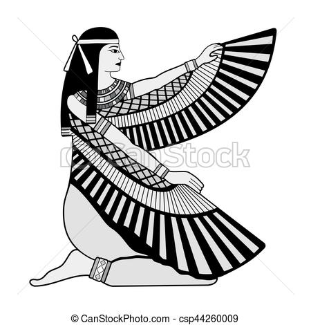 450x470 vector illustration of egyptian national drawing goddess isis - Egyptian Drawings