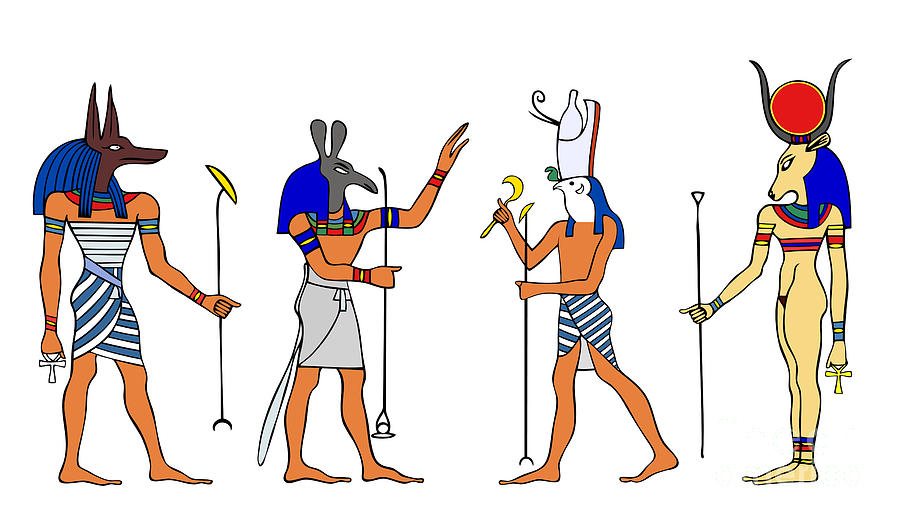 900x521 egyptian gods and goddess drawing - Egyptian Gods Drawings