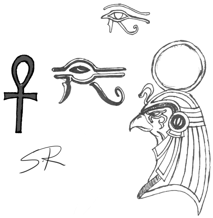 900x919 Ra The Egyptian Sun God - Egyptian Gods Drawings