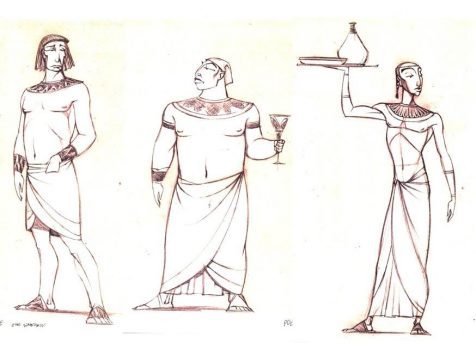 476x343 The Prince Of Egypt Original Concept Art Collection - Egyptian Person Drawing