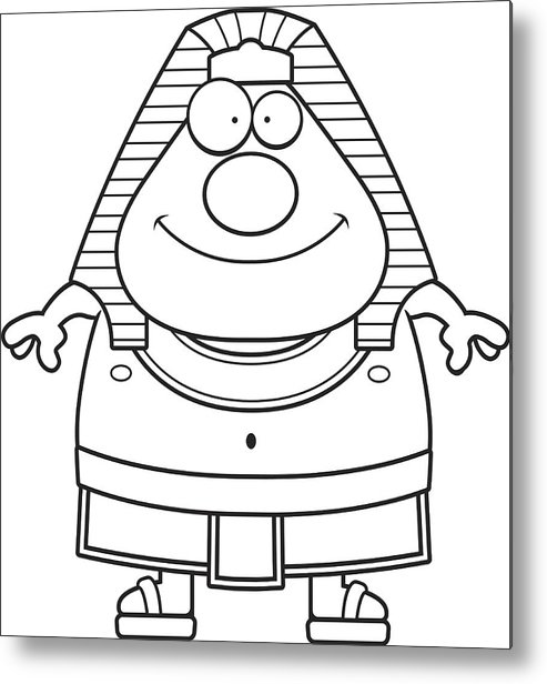 493x616 happy cartoon egyptian pharaoh metal print - Egyptian Pharaoh Drawing