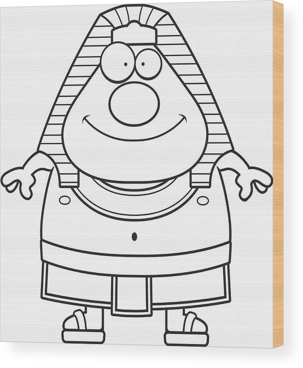 610x740 happy cartoon egyptian pharaoh wood print - Egyptian Pharaoh Drawing