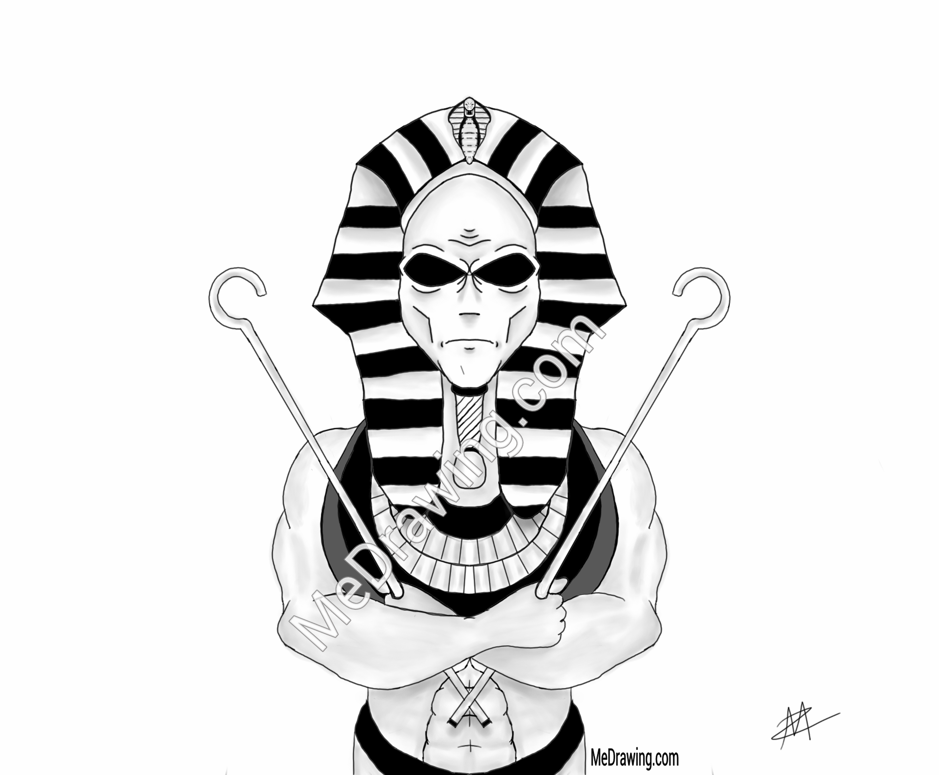 1911x1576 alien egyptian pharaoh drawing - Egyptian Pharaoh Drawing