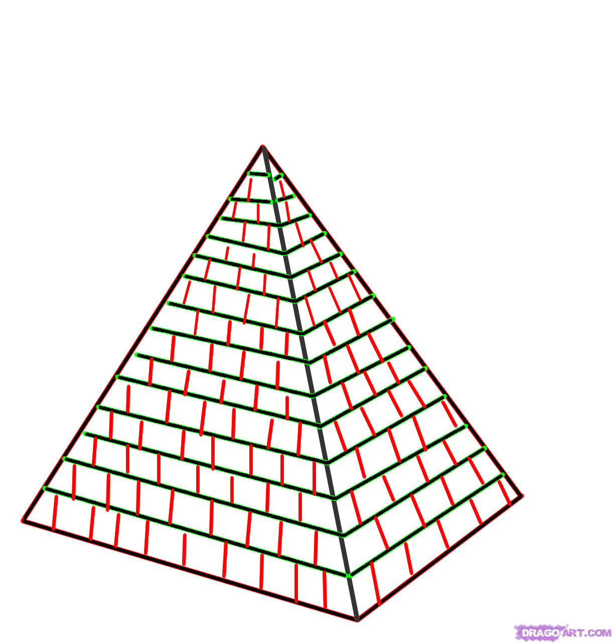 1224x1283 How To Draw Pyramids, Step - Egyptian Pyramids Drawing