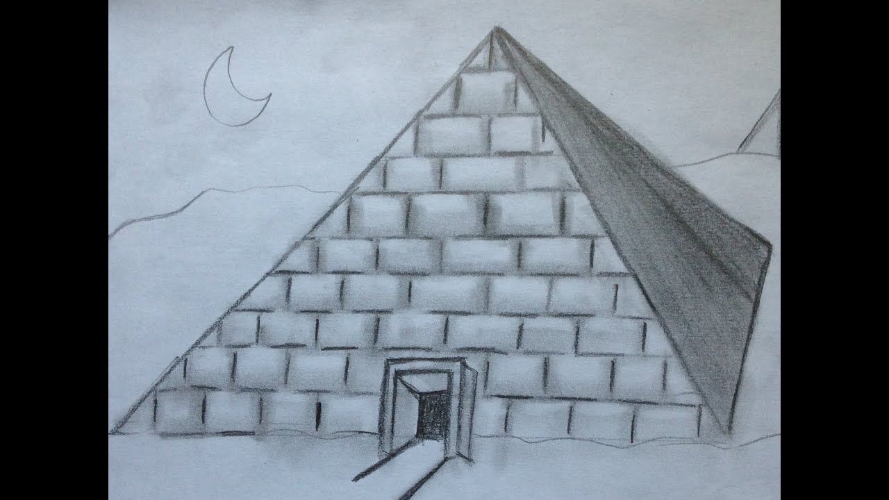 1280x720 How To Draw A Pyramid For Beginners - Egyptian Pyramids Drawing